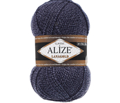 Пряжа для вязания Ализе LanaGold (49% шерсть, 51% акрил) 5х100г/240м цв. 901 т.-синий меланж