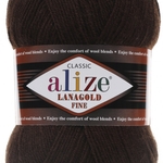 Пряжа ALIZE 'Lanagold fine' 100 гр. 390м (49%шерсть, 51% акрил) цв. 26 коричневый