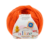 Пряжа для вязания Ализе Cotton Gold Hobby NEW (55% хлопок, 45% акрил) 10х50гx165м цв.37 оранжевый