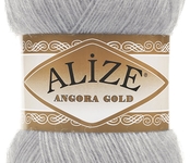 Пряжа Alize Angora Gold 80% акрил, 20% шерсть 100 г 550 м 021 серый