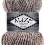 Пряжа для вязания Ализе Superlana maxi (25% шерсть, 75% акрил) 5х100г/100м цв. 803 молочно-коричневый жаспе