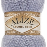 Пряжа для вязания Ализе Angora Gold (20% шерсть, 80% акрил) 5х100г/550м цв.221 светлый джинс