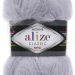Пряжа Alize Mohair Classik New 52 светло-серый