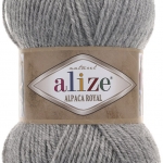 Пряжа Alize Alpaca Royal 21 светло-серый меланж
