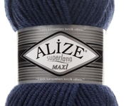 Пряжа для вязания Ализе Superlana maxi (25% шерсть, 75% акрил) 5х100г/100м цв. 215 черника