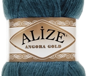 Пряжа для вязания Ализе Angora Gold (20% шерсть, 80% акрил) 5х100г/550м цв.017 петроль