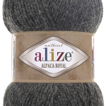 Пряжа Alize Alpaca Royal 182 темно-серый меланж