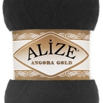 Пряжа для вязания Ализе Angora Gold (20% шерсть, 80% акрил) 5х100г/550м цв. 60 черный