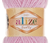 Пряжа для вязания Ализе Softy (100% микрополиэстер) 5х50г/115м цв.185 детский розовый