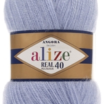 Пряжа ALIZE 'Angora real 40' 100 гр. 430м (40% шерсть, 60% акрил) 5х100х430м цв. 40 голубой