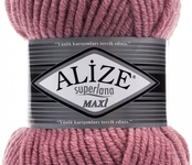 Пряжа для вязания Ализе Superlana maxi (25% шерсть, 75% акрил) 5х100г/100м цв. 204 старо-розовый