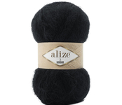 Пряжа для вязания ALIZE '3 SEASON' 100г 500м (25% мохер, 24% шерсть, 51% акрил) 5х100х500м цв. 60 черный