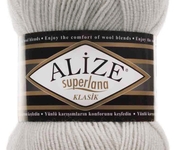 Пряжа ALIZE 'Superlana klasik' (однотонная) 100гр. 280м. (75% акрил, 25%шерсть) цв.208 светло-серый меланж