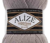 Пряжа ALIZE 'Superlana klasik' (однотонная) 100гр. 280м. (75% акрил, 25%шерсть) цв. 652 пепельный