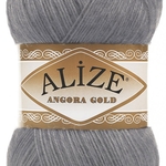 Пряжа для вязания Ализе Angora Gold (20% шерсть, 80% акрил) 5х100г/550м цв.087 средне-серый