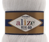 Пряжа ALIZE 'Angora real 40' 100 гр. 430м (40% шерсть, 60% акрил) 5х100х430м цв. 55 белый