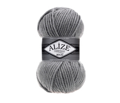 Пряжа для вязания Ализе Superlana maxi (25% шерсть, 75% акрил) 5х100г/100м цв.87 угольно серый