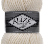 Пряжа для вязания Ализе Superlana maxi (25% шерсть, 75% акрил) 5х100г/100м цв. 62 молочный