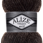 Пряжа для вязания Ализе Superlana maxi (25% шерсть, 75% акрил) 5х100г/100м цв. 804 коричневый жаспе