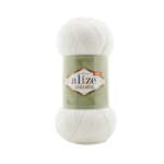 Пряжа для вязания Ализе Alpaca Royal New (55% акрил, 30% шерсть, 15% альпака) 5х100г/250м цв.055 белый