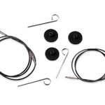 10521 Knit Pro Тросик (заглушки 2шт, ключик) для съемных спиц, длина 35 (готовая длина спиц 60)см, черный