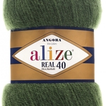 Пряжа ALIZE 'Angora real 40' 100 гр. 430м (40% шерсть, 60% акрил) 5х100х430м цв. 563 тёмно-зеленый
