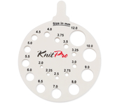 10991 Линейка для определения размера спиц, круглая, пластик, бежевый, KnitPro