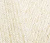 Пряжа для вязания Ализе Sal simli (95% акрил, 5% металлик) 5х100г/460м цв.001 кремовый