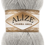 Пряжа для вязания Ализе Angora Gold (20% шерсть, 80% акрил) 5х100г/550м цв.652 пепельный