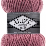 Пряжа для вязания Ализе Superlana maxi (25% шерсть, 75% акрил) 5х100г/100м цв. 204 старо-розовый