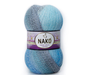 Пряжа для вязания NAKO MOHAIR DELICATE COLOR FLOW (85% Акрил, 10% Шерсть, 5% Мохер) 5х100х500м цв. 28084 сер.синий