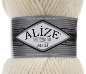 Пряжа для вязания Ализе Superlana maxi (25% шерсть, 75% акрил) 5х100г/100м цв.01 молочный