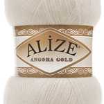 Пряжа для вязания Ализе Angora Gold (20% шерсть, 80% акрил) 5х100г/550м цв.062 молочный