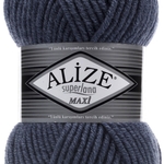 Пряжа для вязания Ализе Superlana maxi (25% шерсть, 75% акрил) 5х100г/100м цв.203 джинса меланж