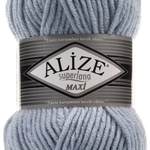 Пряжа для вязания Ализе Superlana maxi (25% шерсть, 75% акрил) 5х100г/100м цв. 480 светло-голубой