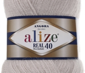 Пряжа ALIZE 'Angora real 40' 100 гр. 430м (40% шерсть, 60% акрил) 5х100х430м цв. 599 слоновая кость