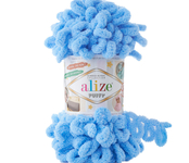 Пряжа для вязания Ализе Puffy (100% микрополиэстер) 5х100г/9.5м цв.342 средне-синий
