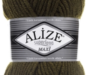 Пряжа для вязания Ализе Superlana maxi (25% шерсть, 75% акрил) 5х100г/100м цв. 214 оливковый