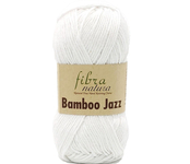 Пряжа для вязания FIBRA NATURA Bamboo Jazz (50% Хлопок, 50% Бамбук) 10х50х120м цв.201 белый