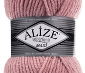 Пряжа для вязания Ализе Superlana maxi (25% шерсть, 75% акрил) 5х100г/100м цв.161 розовый