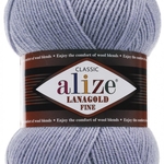 Пряжа ALIZE 'Lanagold fine' 100 гр. 390м (49%шерсть, 51% акрил) цв. 200 светло-серый