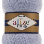 Пряжа ALIZE 'Angora real 40' 100 гр. 430м (40% шерсть, 60% акрил) 5х100х430м цв. 51 светло-голубой