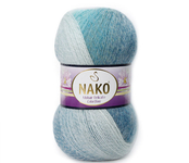 Пряжа для вязания NAKO MOHAIR DELICATE COLOR FLOW (85% Акрил, 10% Шерсть, 5% Мохер) 5х100х500м цв. 28080 сер.бирюз. 