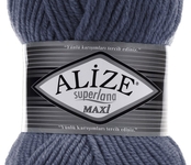 Пряжа для вязания Ализе Superlana maxi (25% шерсть, 75% акрил) 5х100г/100м цв. 381 морская волна