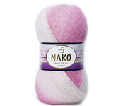 Пряжа для вязания NAKO MOHAIR DELICATE COLOR FLOW (85% Акрил, 10% Шерсть, 5% Мохер) 5х100х500м цв. 28081 бел.розовый