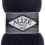 Пряжа для вязания Ализе Superlana maxi (25% шерсть, 75% акрил) 5х100г/100м цв. 58 темно-синий