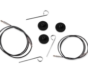 10521 Knit Pro Тросик (заглушки 2шт, ключик) для съемных спиц, длина 35 (готовая длина спиц 60)см, черный