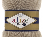 Пряжа ALIZE 'Angora real 40' 100 гр. 430м (40% шерсть, 60% акрил) 5х100х430м цв. 152 беж меланж