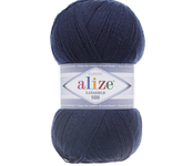 Пряжа для вязания Ализе LanaGold 800 (49% шерсть, 51% акрил) 5х100г/800м цв. 58 темно-синий