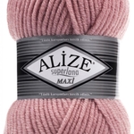 Пряжа для вязания Ализе Superlana maxi (25% шерсть, 75% акрил) 5х100г/100м цв.161 розовый